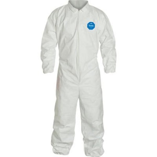 Dupont DuPont Tyvek 400 Coverall, Elastic Wrist & Ankle, Stormflap, White, 4X, 25/Qty TY125SWH4X002500